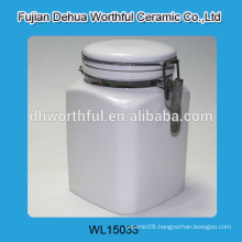 Wholesale personalized ceramic food containers in white colour